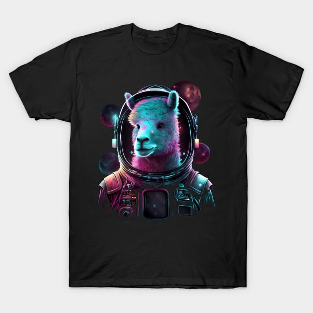 Llama Astronaut Alpaca in Outer Space Cosmic Galaxy T-Shirt by Sports Stars ⭐⭐⭐⭐⭐